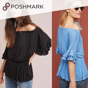 Anthropologie Bordeaux Aspasia Off-the-Shoulder